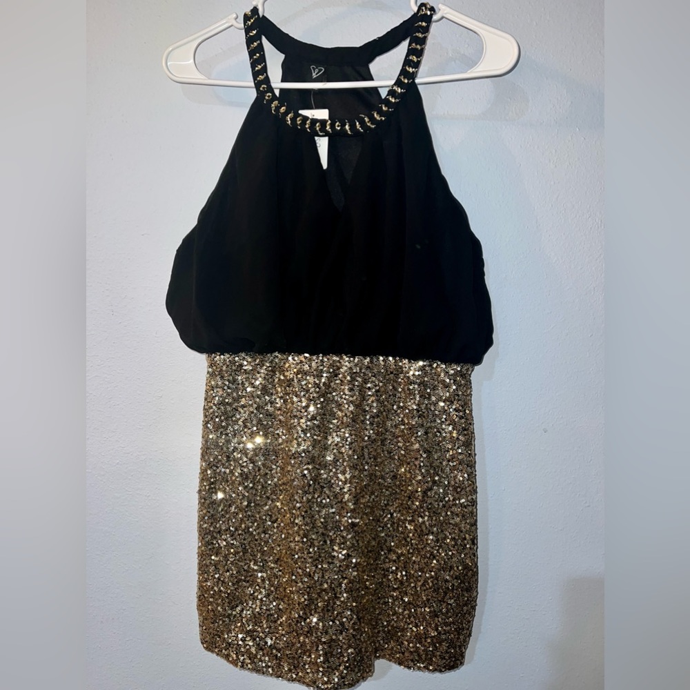 Windsor black and gold cocktail dress
